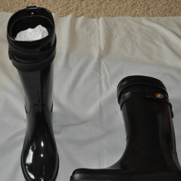 Black Coach Rain Boots - Picture 1 of 2